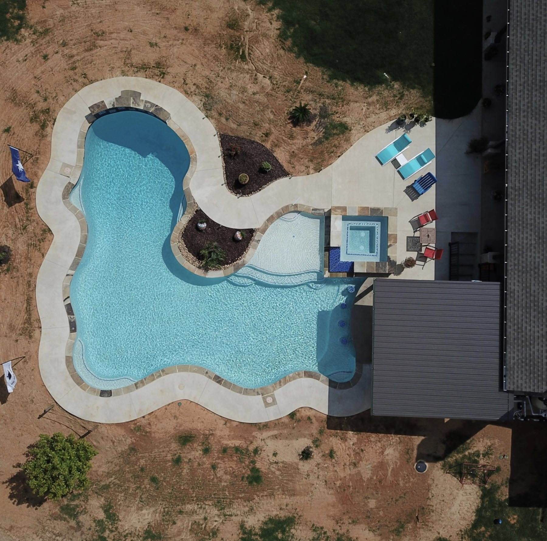 Aerial — Brownsboro quartz pool