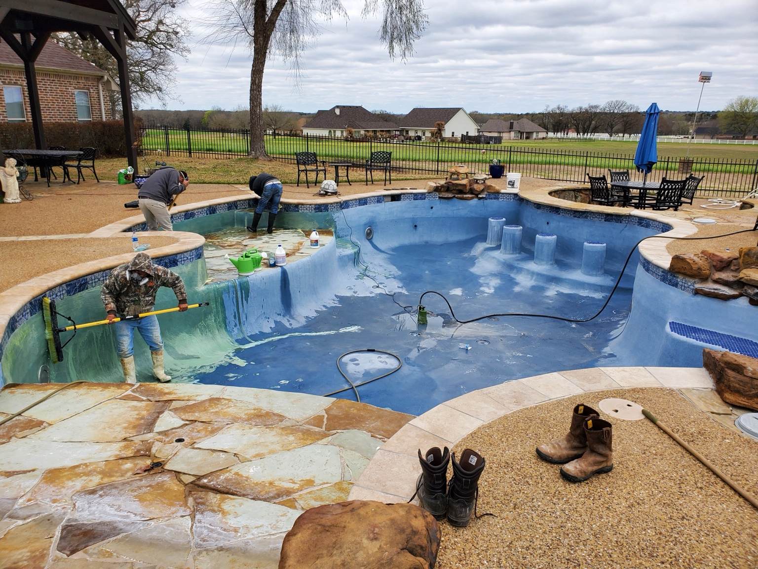 Before — Lindale pool at the start of the remodel