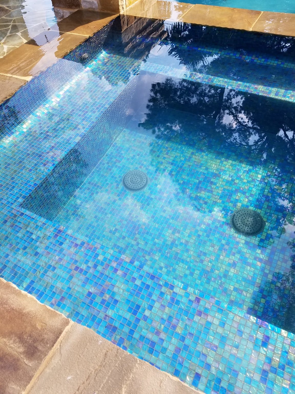 Glass tile spa renovation in Tyler Texas