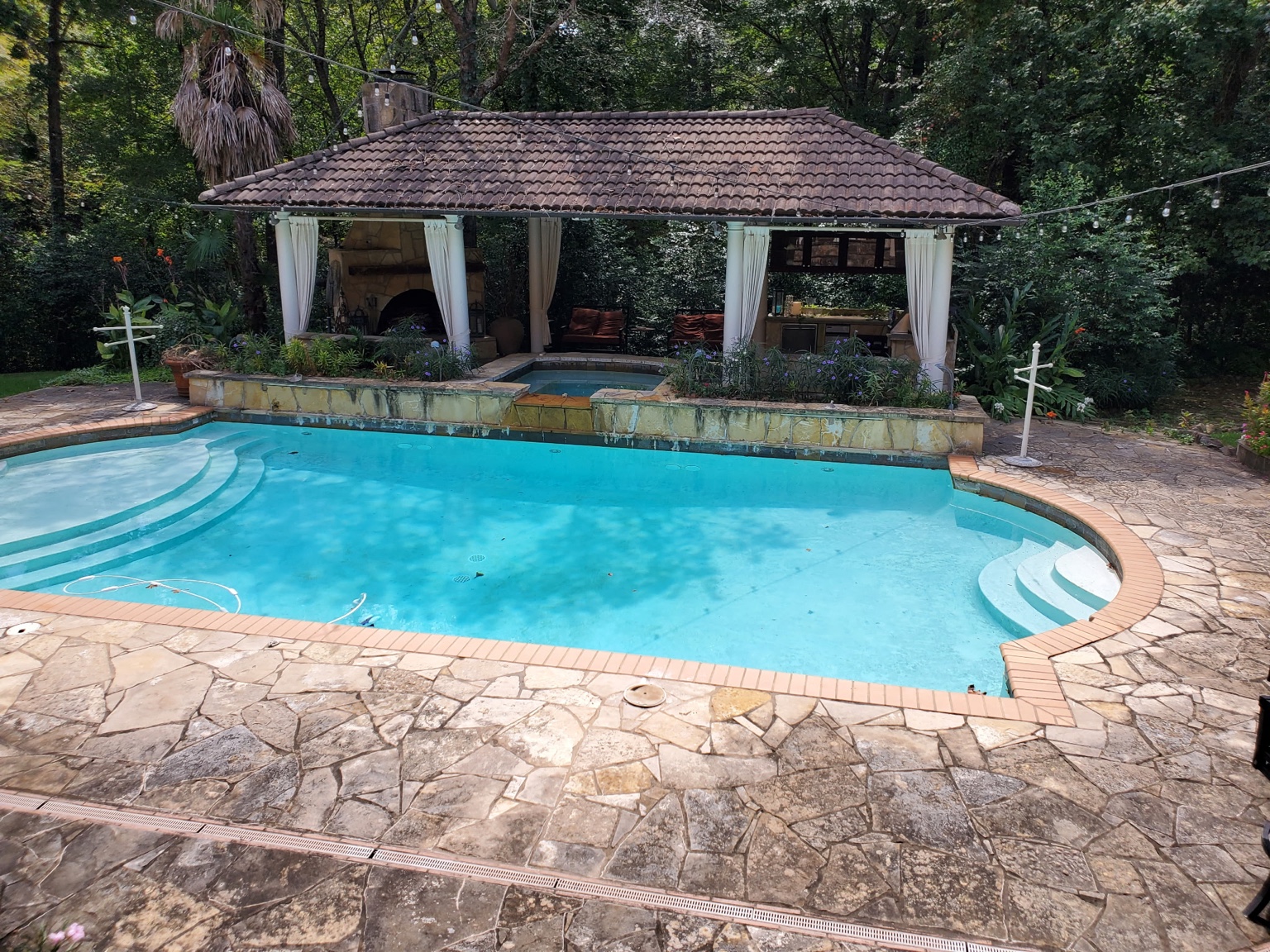 Tyler pool before Ice Ice Bay Bay EcoFinish remodel