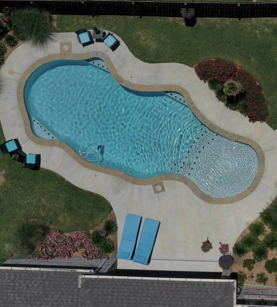 Aerial — Tyler marcite pool