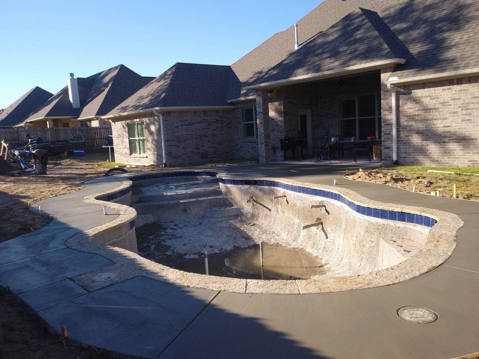 During — Tyler pool before marcite finish