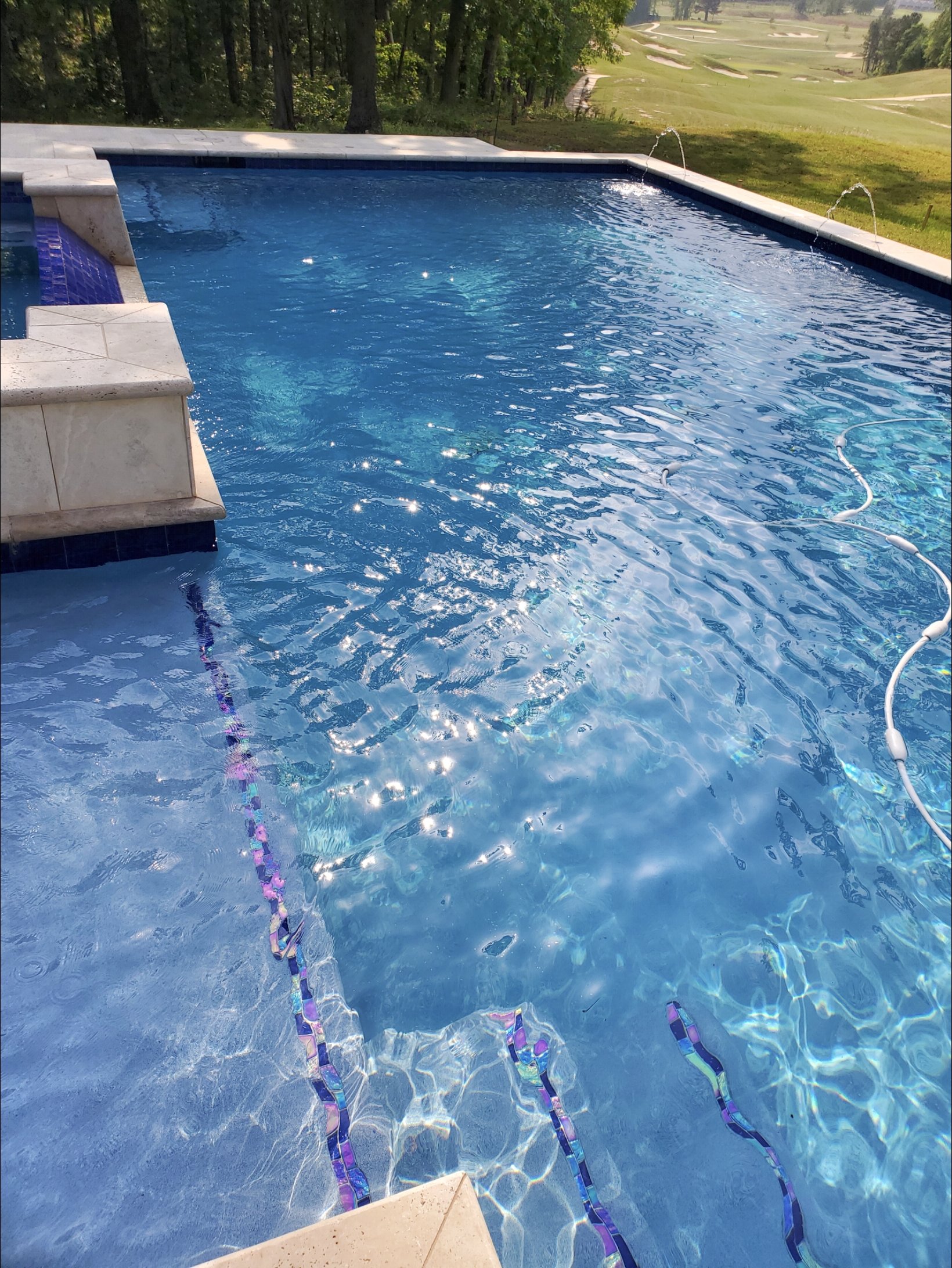 EcoFinish aquaBRIGHT Blue Lagoon — Glass Tile Steps