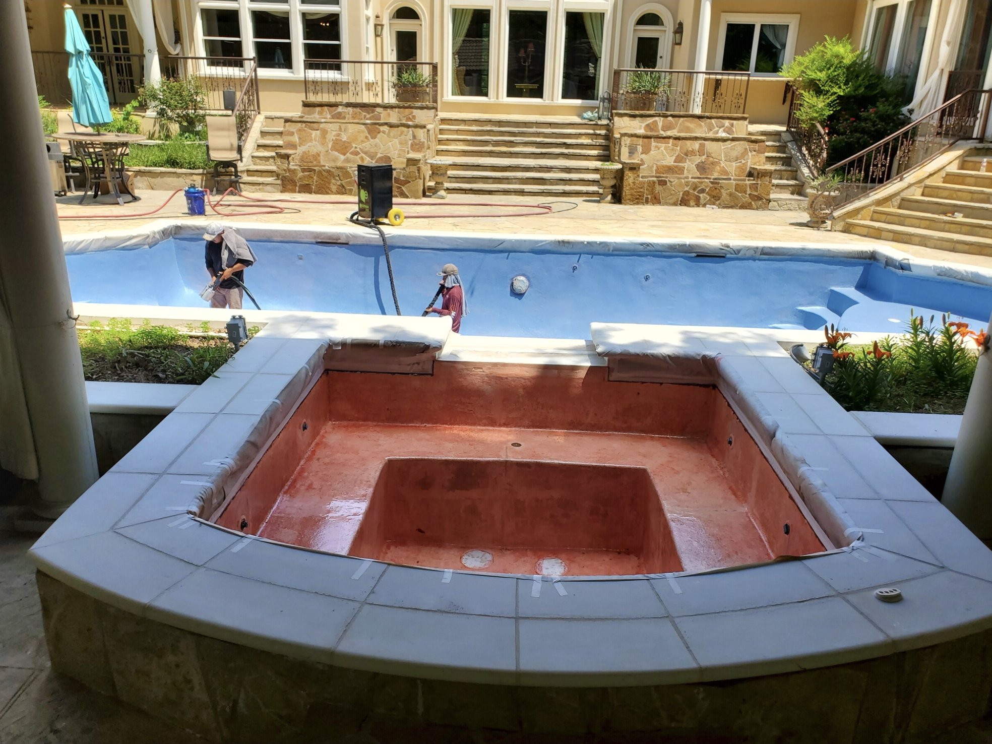 Pool Remodel — Spa Prep with Dragon Tile